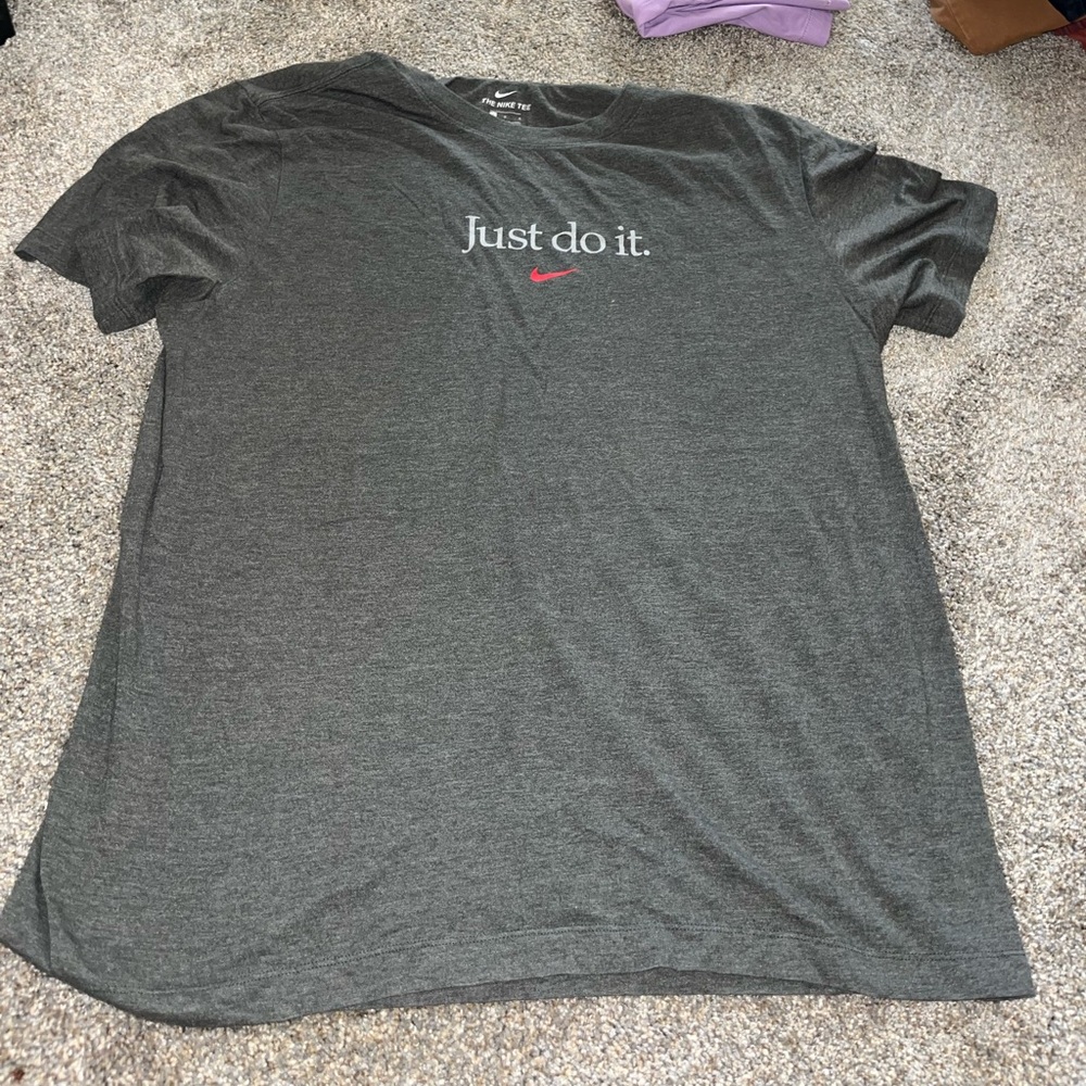 Vintage Nike Just Do It Graphic Tee Grey Mens Size Large